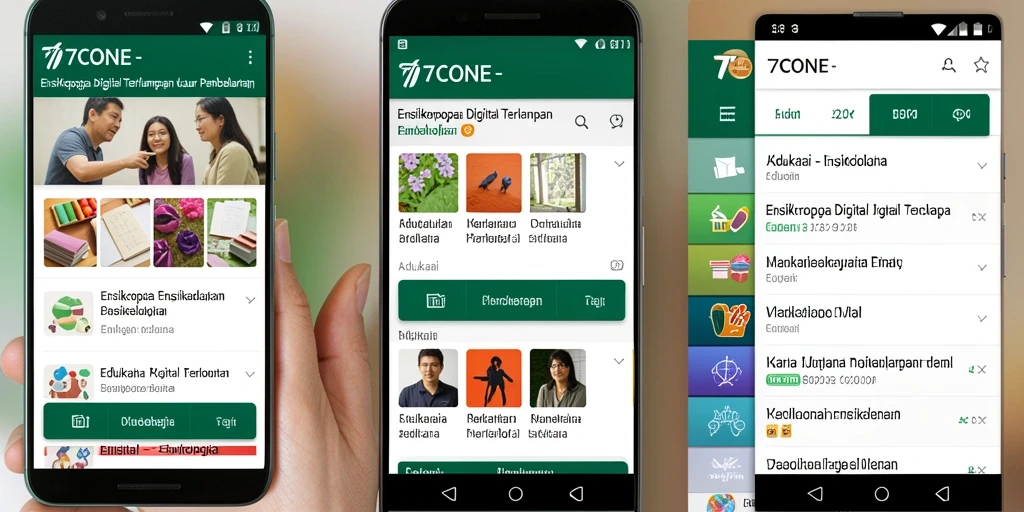 Antarmuka pengguna 7CONE yang menarik dan informatif.