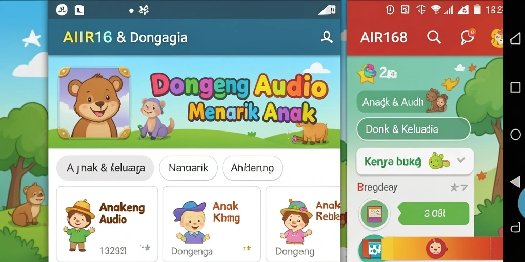 Tampilan antarmuka aplikasi AIR168 yang ramah anak dan menarik.