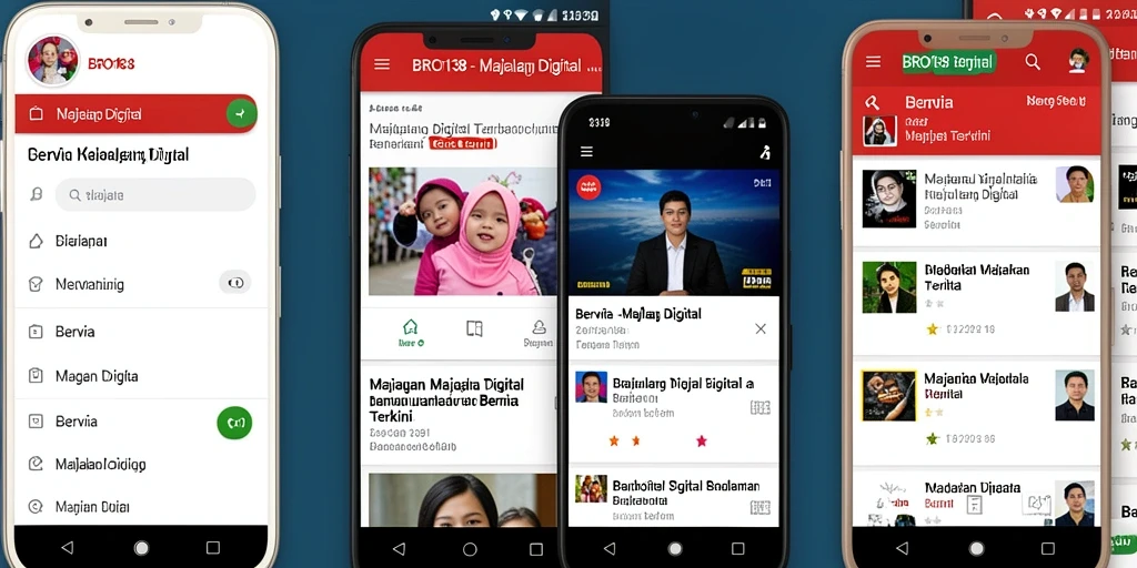 Antarmuka BRO138 yang modern dan menarik untuk Majalah Digital.