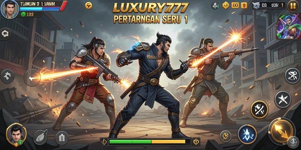 Tampilan antarmuka pertarungan Tempur 1 Lawan 1 yang seru.