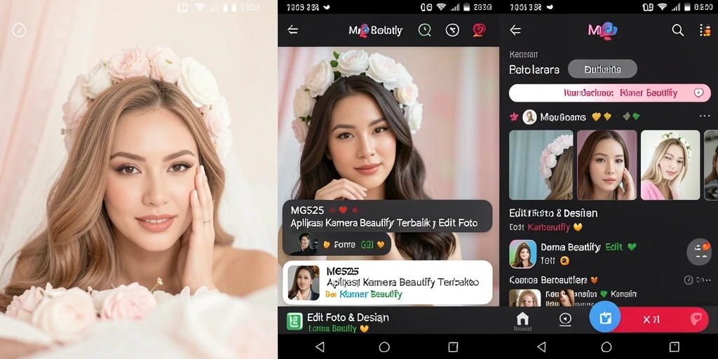 Antarmuka MG525 yang menarik dan fungsional untuk edit foto.
